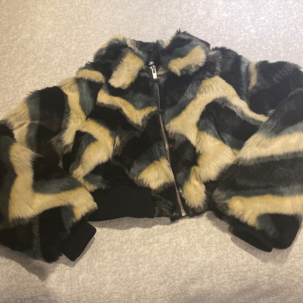Zara faux fur bomber-style jacket
